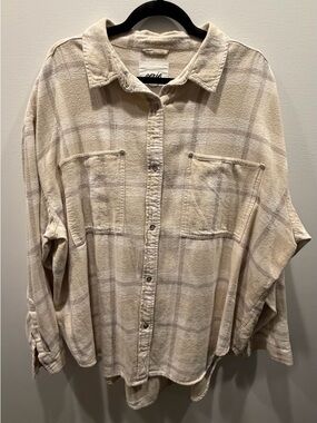 Aerie Anytime Fave Flannel Button Down Shirt